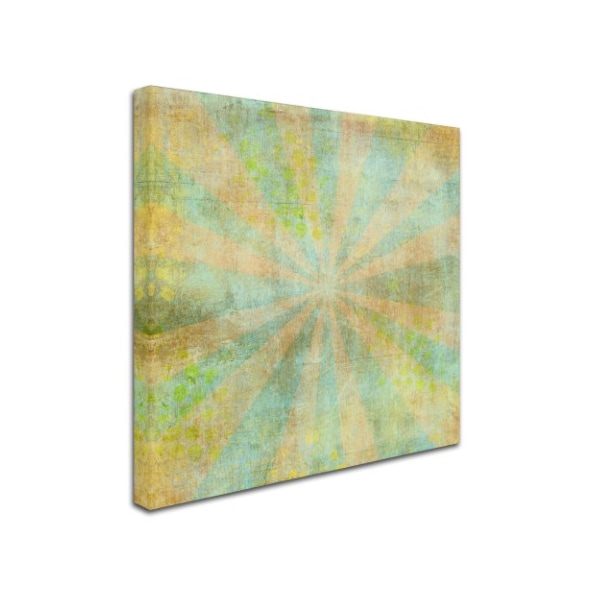 Marcee Duggar 'Teal Sunburst Grunge' Canvas Art,24x24